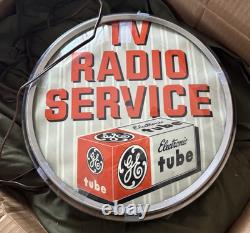 Vintage GE General Electric TV Radio Service Tube Advertising Light Up Clock