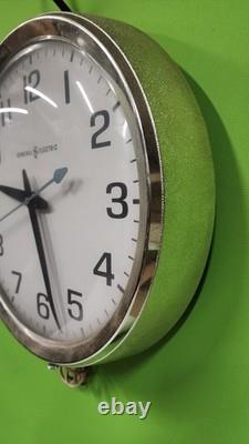 Vintage GE General Electric Telechron Wall Clock School Works CHAMPAGNE Exct