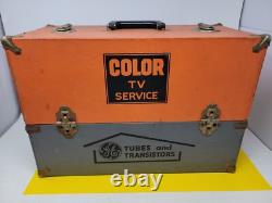 Vintage GE General Electric Tube Transistor TV Service Box 100+ Tubes RARE
