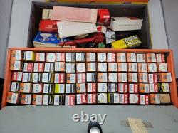Vintage GE General Electric Tube Transistor TV Service Box 100+ Tubes RARE