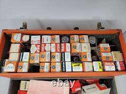 Vintage GE General Electric Tube Transistor TV Service Box 100+ Tubes RARE