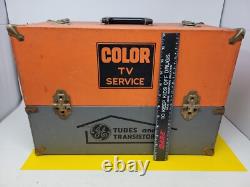 Vintage GE General Electric Tube Transistor TV Service Box 100+ Tubes RARE