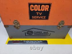 Vintage GE General Electric Tube Transistor TV Service Box 100+ Tubes RARE