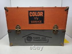 Vintage GE General Electric Tube Transistor TV Service Box 100+ Tubes RARE