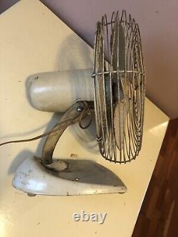 Vintage GE General Electric Two Speed Oscillating Desk Fan, Wall Fan