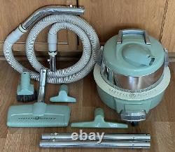 Vintage GE General Electric V11C7 Swivel Top Canister Vacuum Cleaner with Extras
