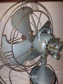Vintage GE General Electric Vortalex 18 3 Speed Metal Cage Oscillating Fan