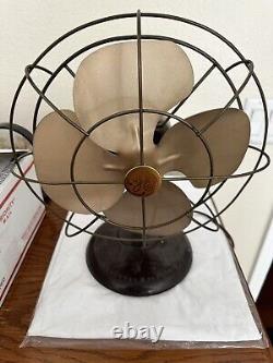 Vintage GE General Electric Vortalex Metal Cage Oscillating Desk Fan Please Read