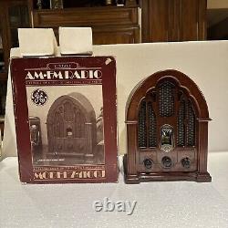 Vintage GE General Electric Wood Cathedral Replica Radio AM/FM 7-4100JA Works