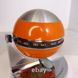 Vintage GE Orbiter Transistor Radio Space Age 1970's Orange MCM Orb Radio