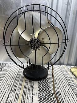 Vintage GE Oscillating Desk Fan 12 Black General Electric 272614-1 AS1 WORKS