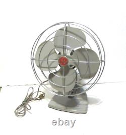 Vintage GE Oscillating Table Desk Fan General Electric F12S107 1950s Works Quiet