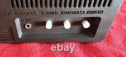 Vintage GE Portable 5 Black & White TV AM/FM Radio Clock Model 7-7150A Works
