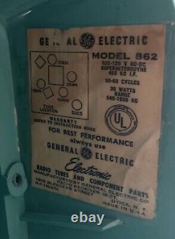 Vintage GE Radio.'Atomic Dial'.'Leave It To Beaver' Radio. Turquoise