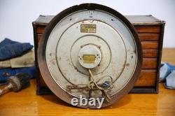 Vintage GE Red Eye School Wall Clock General Electric Working Antique glass