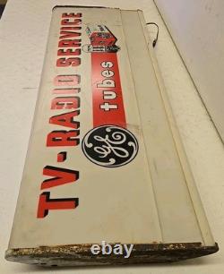 Vintage GE Tubes TV-Radio Service Lighted Can Sign General Electric For Repair