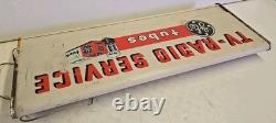 Vintage GE Tubes TV-Radio Service Lighted Can Sign General Electric For Repair