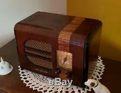 Vintage GE Wooden AM Tube Radio GD-41A (1938) RARE AND COMPLETELY RESTORED
