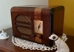 Vintage GE Wooden AM Tube Radio GD-41A (1938) RARE AND COMPLETELY RESTORED