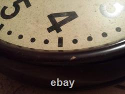 Vintage GENERAL ELECTRIC 14 1/2 Red Eye Industrial Wall School Clock Working GE