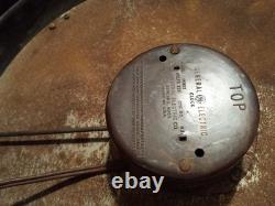 Vintage GENERAL ELECTRIC 14 1/2 Red Eye Industrial Wall School Clock Working GE