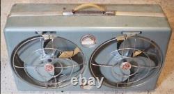 Vintage GENERAL ELECTRIC Dual Swivel Fan Blue Works Great