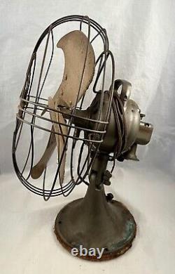 Vintage GENERAL ELECTRIC GE Oscillating Fan 1930-40s 14 Brass Tested/Works