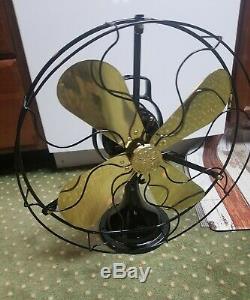 Vintage Ge Electric fan general Electric 75425 AOU brass Oscillating 3 speed