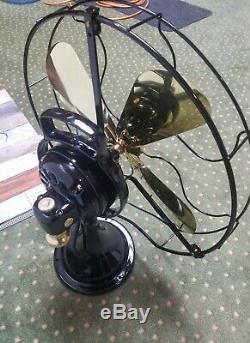 Vintage Ge Electric fan general Electric 75425 AOU brass Oscillating 3 speed