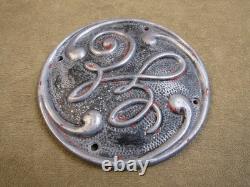 Vintage Ge General Electric 4.5 Brass Chrome Plate Emblem Sign Badge Plaque Logo