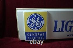 Vintage Ge General Electric Light Bulbs Sign Dealer Advertising Double Sided