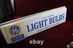 Vintage Ge General Electric Light Bulbs Sign Dealer Advertising Double Sided