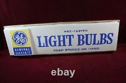 Vintage Ge General Electric Light Bulbs Sign Dealer Advertising Double Sided