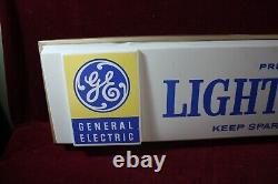 Vintage Ge General Electric Light Bulbs Sign Dealer Advertising Double Sided