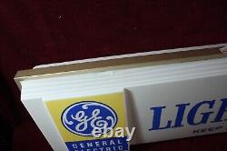 Vintage Ge General Electric Light Bulbs Sign Dealer Advertising Double Sided