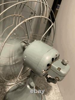 Vintage Ge General Electric Vortalex 16 Green Metal Cage Oscillating Fan
