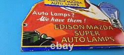 Vintage General Elec Sign Edison Auto Light Bulb Lamps Porcelain Gas Pump Sign