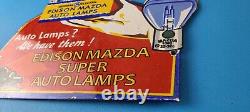 Vintage General Elec Sign Edison Auto Light Bulb Lamps Porcelain Gas Pump Sign