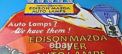 Vintage General Elec Sign Edison Auto Light Bulb Lamps Porcelain Gas Pump Sign