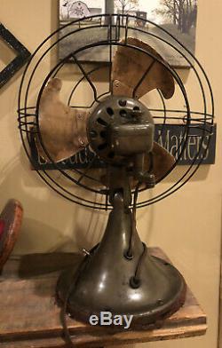 Vintage General Electric 10 Vortalex 2 Speed Oscillating Fan Works