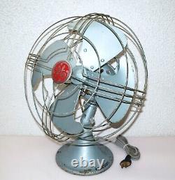 Vintage General Electric 12 4-blade Vortalex Tiltable 3-speed Oscillating Fan