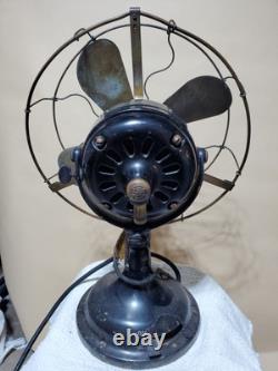 Vintage General Electric 12 Brass Blade 3 Speed Desk Fan. #509803 WORKS