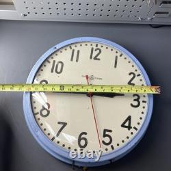 Vintage General Electric 14.5 Turquoise School House Wall Clock Glass Face