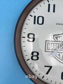 Vintage General Electric 14 Wall Clock Brown Model 2012 Working- Glass Face