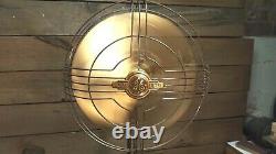 Vintage General Electric 1940s Vortalex Oscillating Pedestal Fan. Art Deco