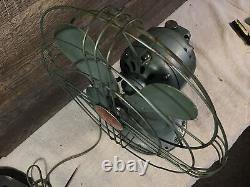 Vintage General Electric 2 Speed Cast Iron Oscillating Fan Model FM12S41