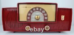 Vintage General Electric 429 Red Plastic Mid Century Modern Dial Beam Tube Radio