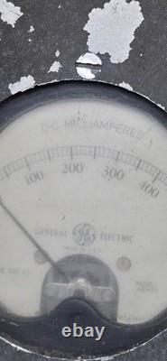 Vintage General Electric AC/DC Test Panel w Gauges Industrial Steampunk Lab
