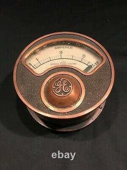 Vintage General Electric Amp Meter Electrical Gauge Steam Punk GE