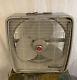 Vintage General Electric Art Deco Ge Floor Box Fan Auto Thermostat In/out Works